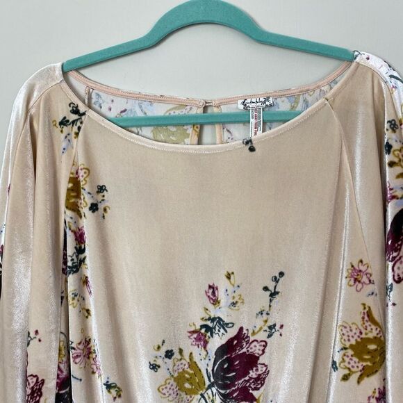 #139 FREE PEOPLE babe floral velvet bodysuit - Picture 5 of 14